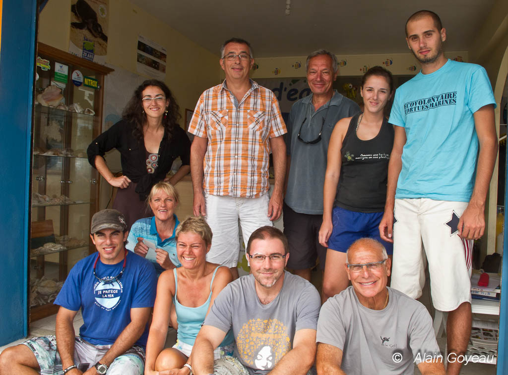 Les stagiaires bio 2014 et leurs formateurs. Plongée Guadeloupe.