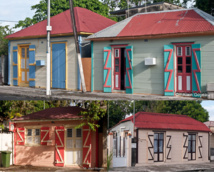 Des cases en bois, typique de Port-Louis Guadeloupe.