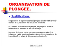 Organiser sa plongée entre niveau 3 FFESSM. Organiser sa plongée entre niveau 3 FFESSM.