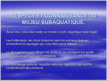 Cours Théorique de Plongeur Niveau  1 FFESSM.