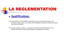 Cours Théorique de Plongeur Niveau  1 FFESSM.