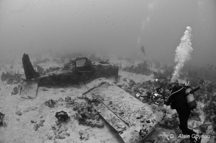 Sur le site de plongée de l'Avion, un Cessna Agwagon 188.