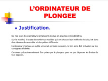 L'ordinateur de plongée.