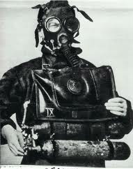 Plongeur de combat pendant la deuxième guerre mondiale.